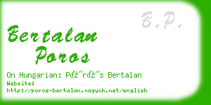 bertalan poros business card